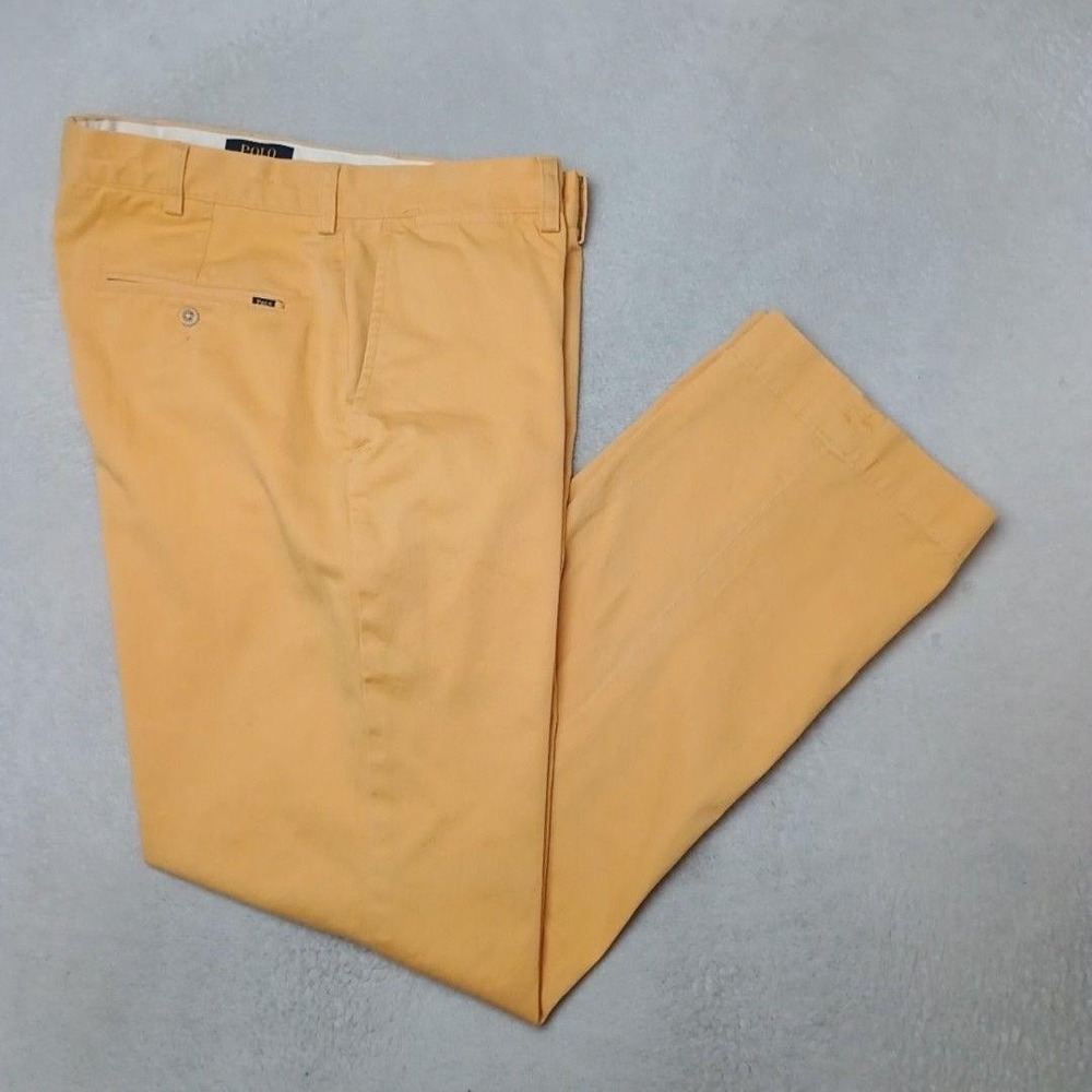 Polo Ralph Lauren Pants Men 33x32 Yellow Chino Classic Cotton Canvas Work Preppy